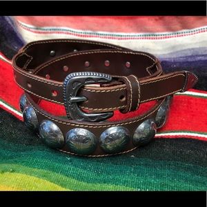 Rare!! Concho Western Boho Style Leather Belt
